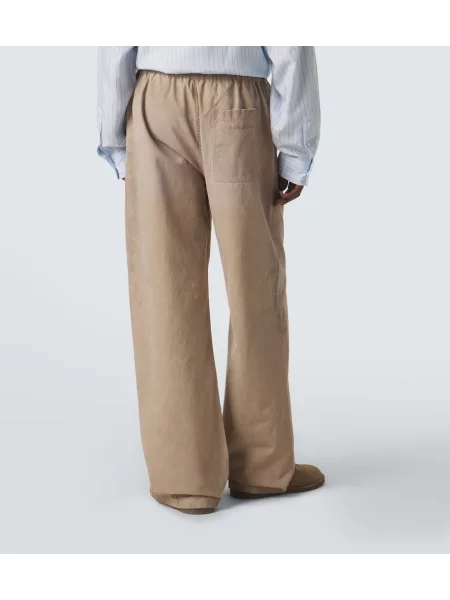 Pantaloni Acne Studios din țesătură twill bej