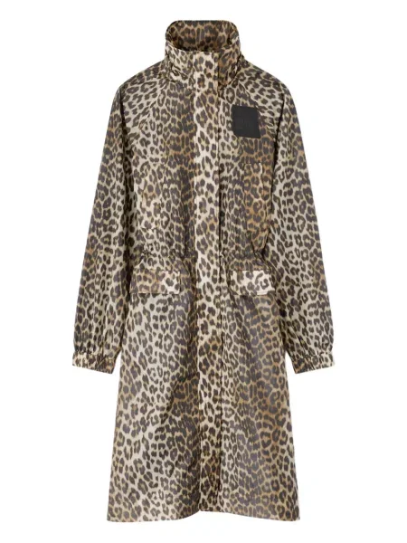 Palton Ganni cu imagine cu model leopard