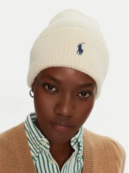 Polo Ralph Lauren Megzta kepurė PONY kremo / tamsiai mėlyna jūros smėlinė