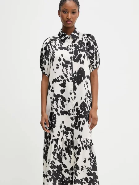 Answear.LAB sukienka midi prosta czarny