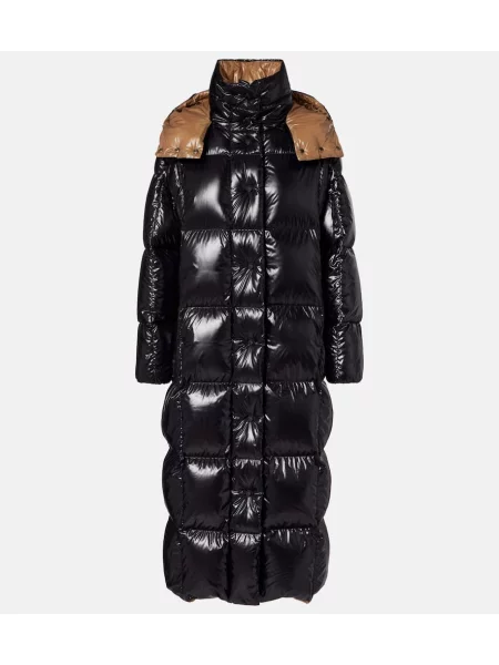 Pikowany płaszcz Moncler czarny
