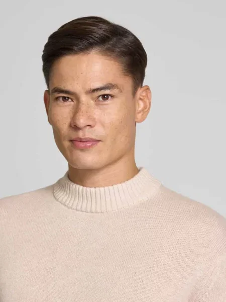 Sweter z dzianiny o kroju relaxed fit z mieszanki wełny i kaszmiru model ‘Calle’ Selected Homme