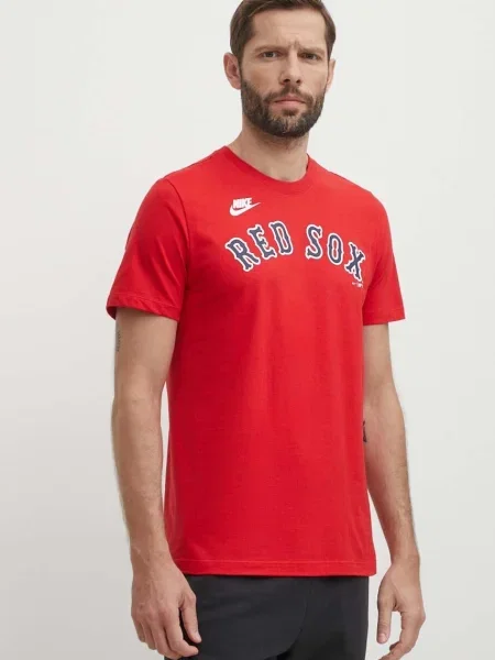Тениска Nike Boston Red Sox с принт червено