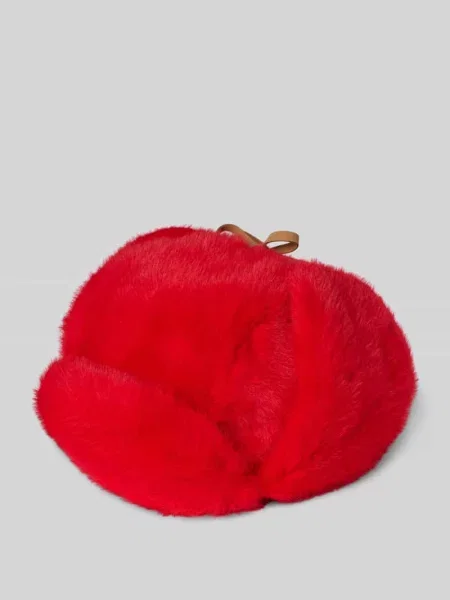 Czapka w imitacji futra z nausznikami model Lucern' Barts czerwone