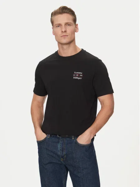 Tommy Hilfiger T-shirt Stack crna