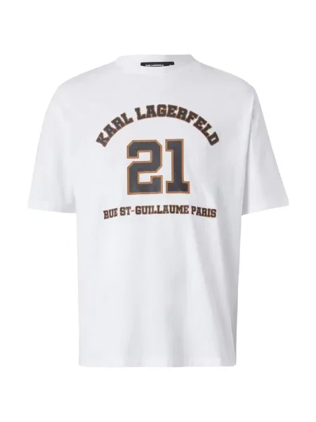 Karl Lagerfeld Tricou maro caramel / negru alb