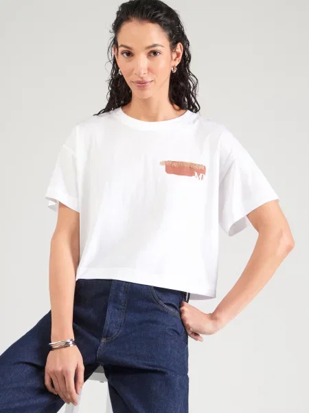 MM by Max Mara Tricou FUNALE arămiu / roșu ruginiu alb
