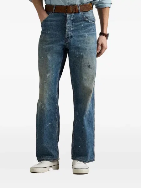 Odgovarati majica Polo Ralph Lauren s čipkom s izlizanim efektom zelena