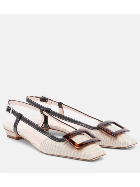 Pantofi cu toc Roger Vivier slingback bej