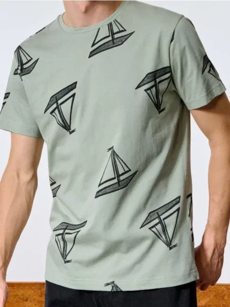 Sinsay Koszulka we wzory zielony