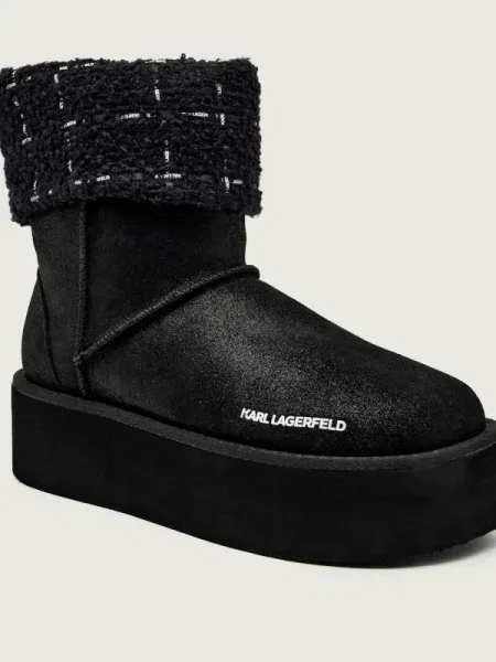 Karl Lagerfeld Bocanci THERMO | piele întoarsă negru