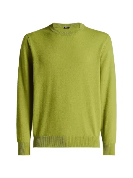 Pulover Kiton din cașmir cu decolteu rotund verde