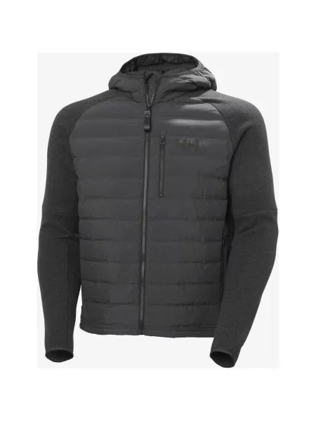 Kurtka z kapturem Helly Hansen Skagen Hybrid Knit ciemnoszary S szary