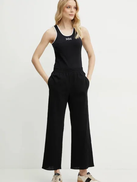 Max Mara Leisure spodnie proste high waist czarny
