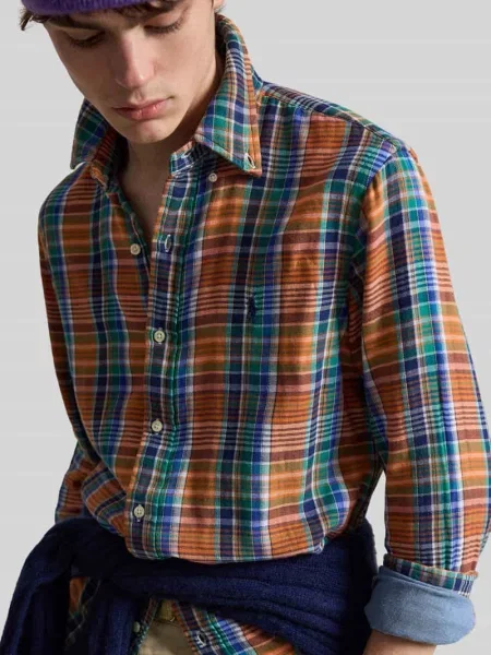 Koszula casualowa o kroju regular fit z wyhaftowanym logo Polo Ralph Lauren zielona