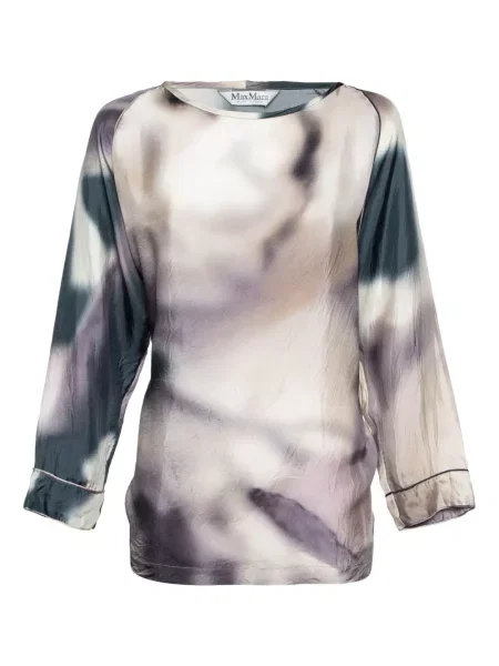 Bluză de mătase Max Mara de mătase cu imagine violet