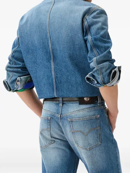 Blugi drepți Versace albastru