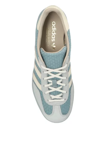 Top Adidas cu paiete cu dungi din jerseu albastru