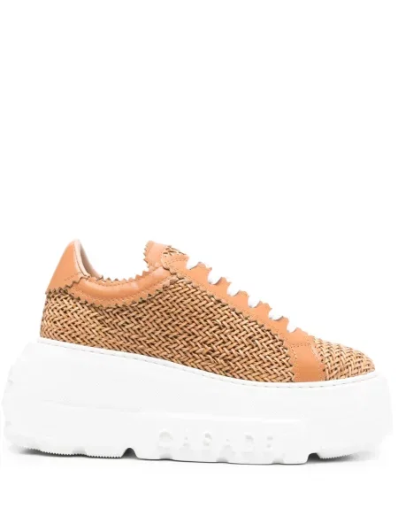 Sneakerși Casadei cu platformă maro