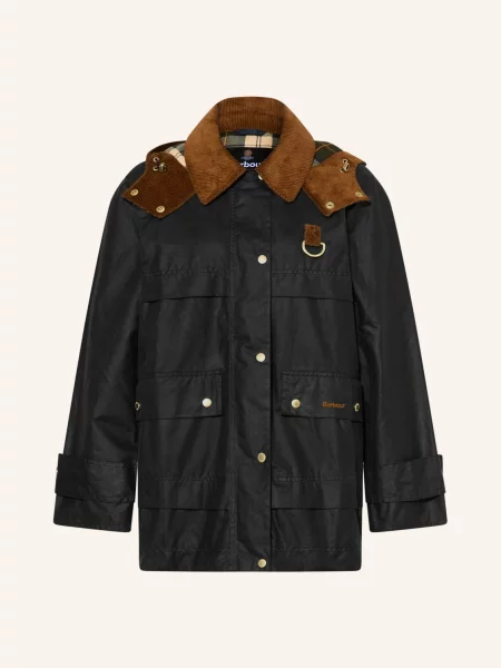 Barbour Bunda Wrenwood Wax S Odnímatelnou Kapucí tmavě / koňaková modrá