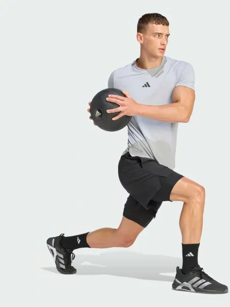 Переработанный спортивная футболка Adidas серая