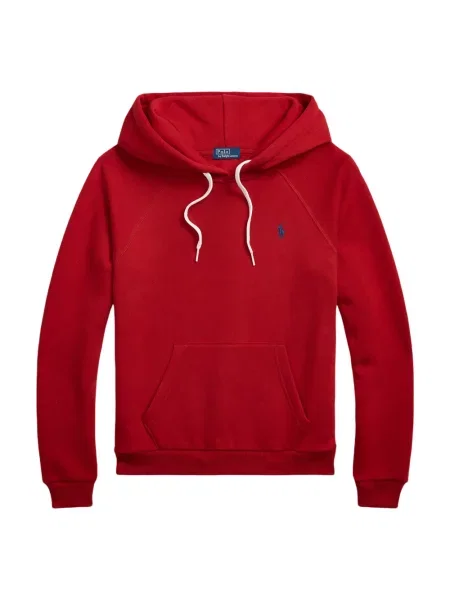 Bluza z kapturem Polo Ralph Lauren polarowa z kapturem czerwona