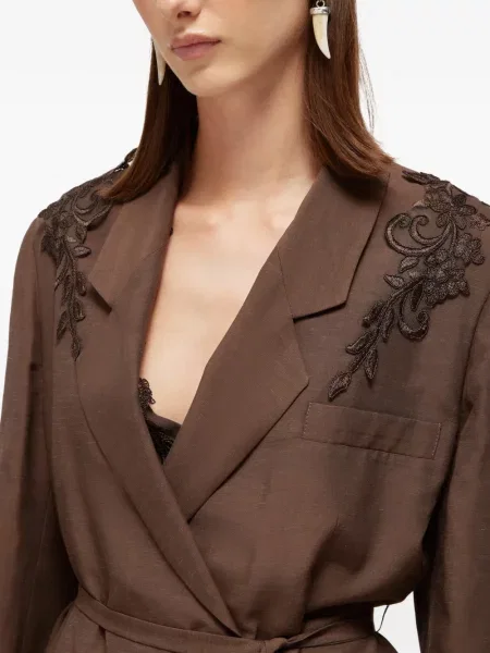 Sacou Blugirl cu model floral maro