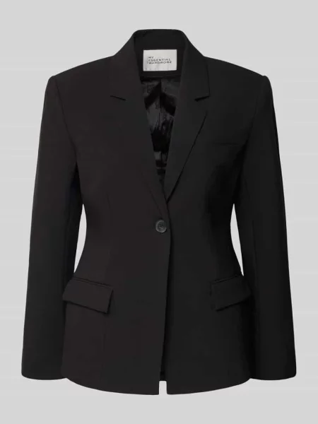 Żakiet o kroju slim fit z z patką model ‘Milan’ My Essential Wardrobe czarna