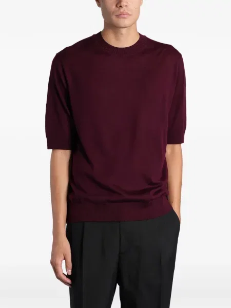 Scurt tricou Ballantyne de lână roșu
