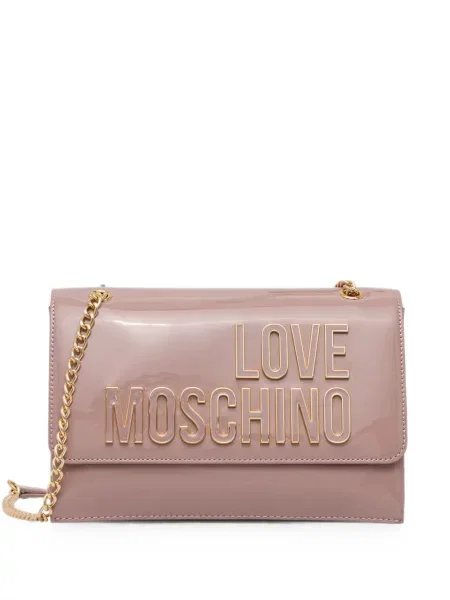 Geanta crossbody Love Moschino cu autograf roz