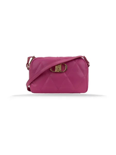 Pikowana torebka skórzana Liu Jo skórzana różowa