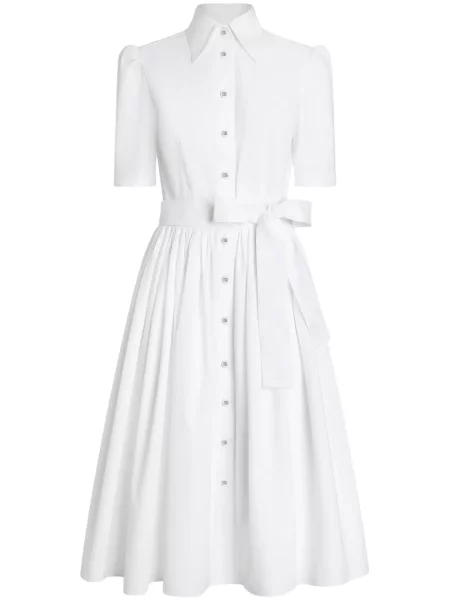Sukienka koszulowa Dolce And Gabbana popelinowa garniturowa biała