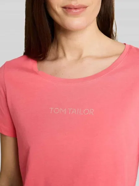 Męski t-shirt o kroju regular fit z napisem z logo Tom Tailor