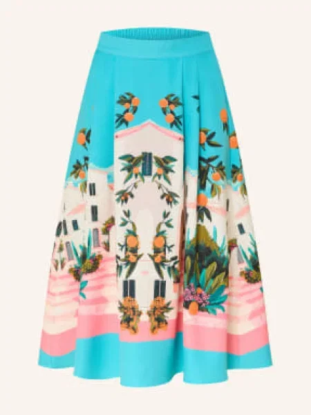 Betty&Co Spódnica Plisowana blau czerwona