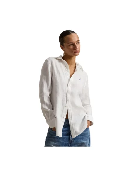 Lniana koszula Ralph Lauren biała