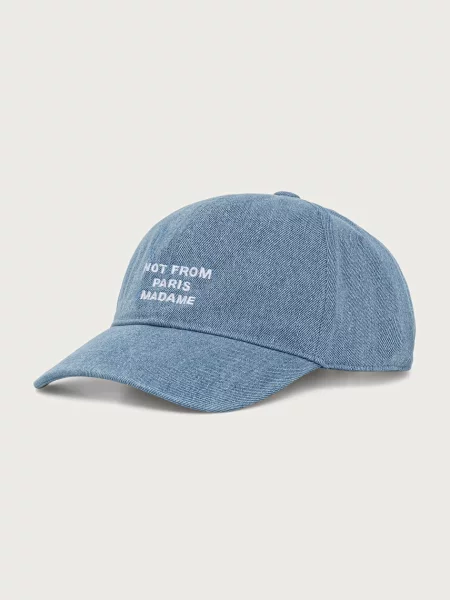 Drôle de Monsieur czapka bejsbolówka jeansowa Slogan niebieska