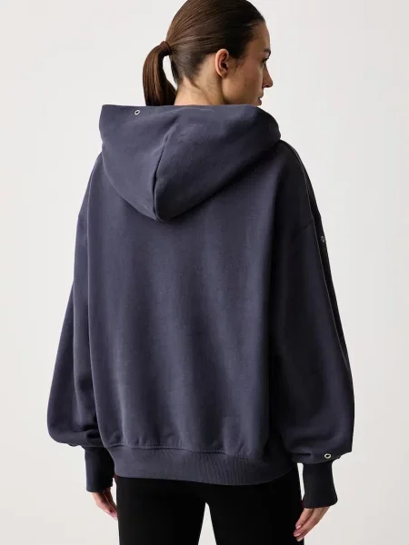 Nike Sportswear bluza z kapturem z bawełną Studio Fleece granatowa