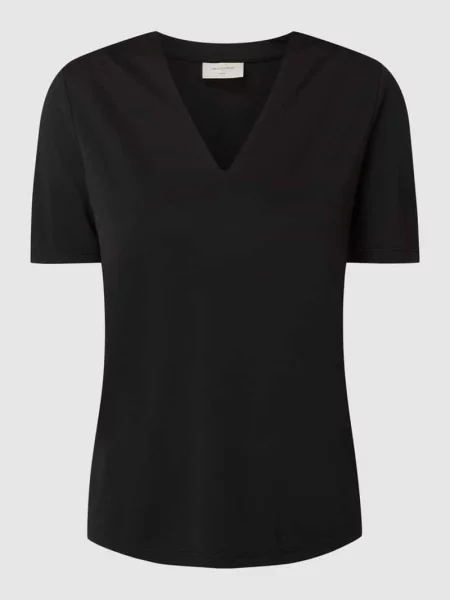 T-shirt z dekoltem w serek Free/quent czarna