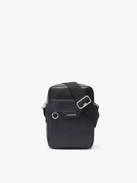 Кожаная сумка кросс-боди Lacoste черная