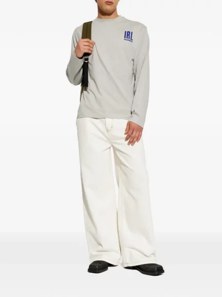 Lung tricou Jil Sander cu imagine gri