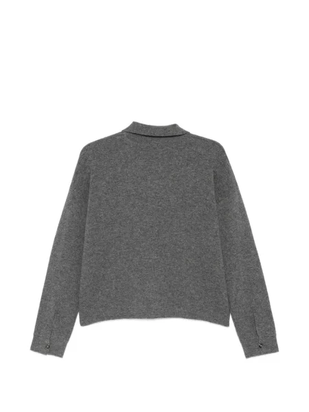 Gulerat cardigan Roberto Collina gri