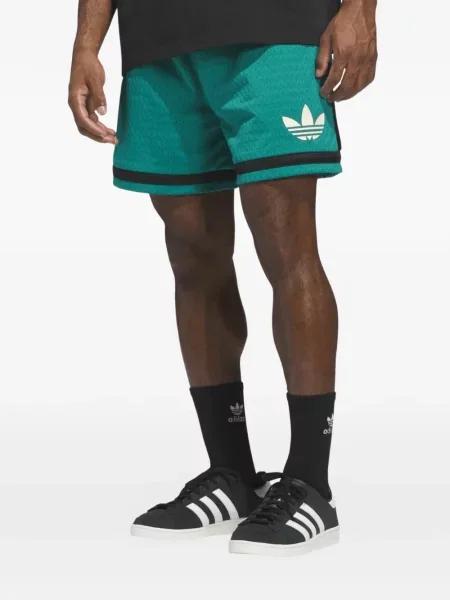 Csíkos hálós póló Adidas nyomtatás barna