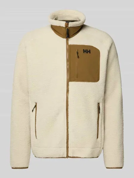Kurtka z polaru z wyhaftowanym logo i kieszenią na piersi Helly Hansen biała