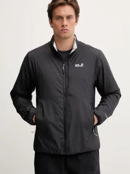 Pánska zateplená bunda Jack Wolfskin Trail Light Ins black sivá
