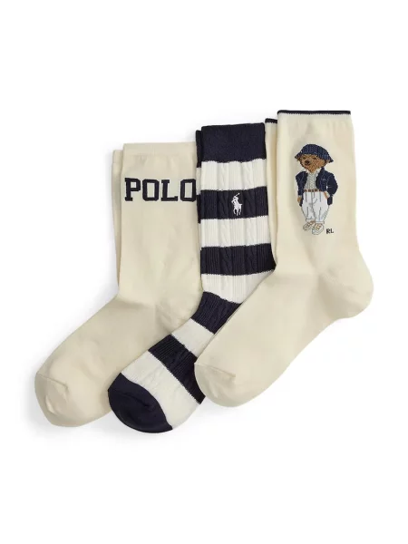 Șosete lungi Polo Ralph Lauren Bej deschis negru