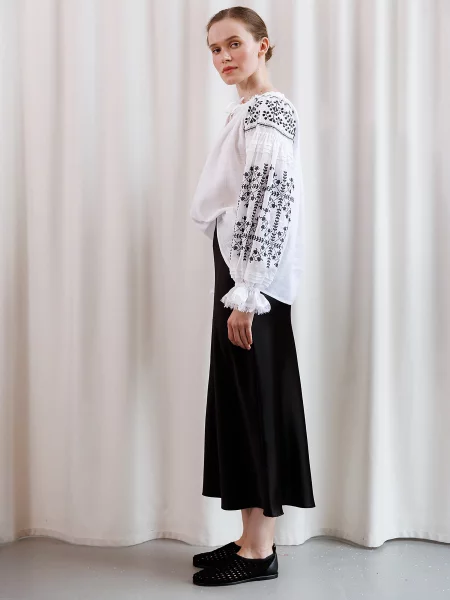 Лляна Вишита сорочка Embroidered Gem білий