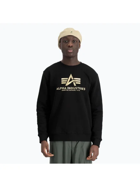 Pánska mikina Alpha Industries Basic Carbon black/gold čierna