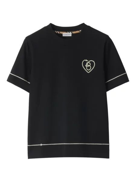 Koszulka Burberry w serca z autografem czarna