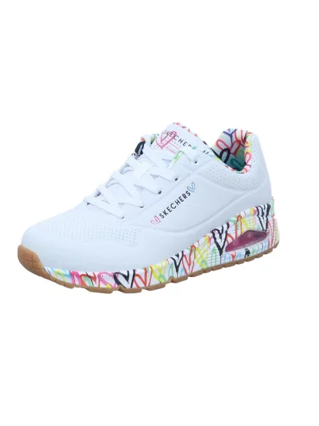 SKECHERS Nízke tenisky Loving Love modrá / žltá / ružová biela