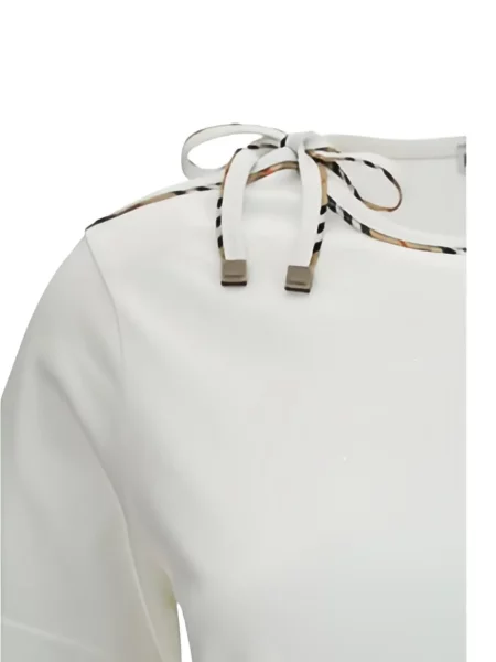 Καρό μπλούζα Burberry με φιόγκο λευκό